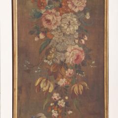 Set of 4 Floral Painted Decorative Wood Panels C 1930 - 4705841