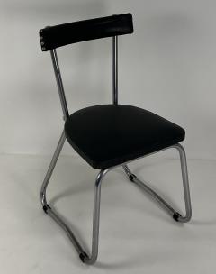 Set of 4 Forest Green French 1950s Vinyl dining chairs - 4284151