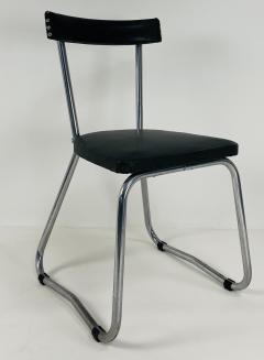 Set of 4 Forest Green French 1950s Vinyl dining chairs - 4284152