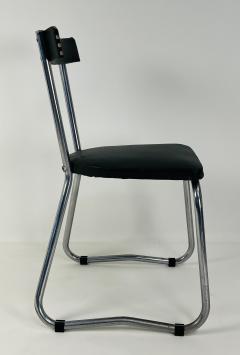 Set of 4 Forest Green French 1950s Vinyl dining chairs - 4284155
