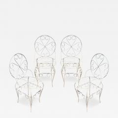 Set of 4 French 1950s Decorative Garden Chairs 5 Available  - 3130825