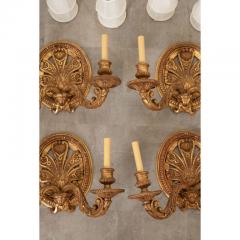 Set of 4 French 19th Century Carved Gilt Sconces - 2805872