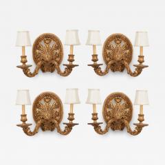 Set of 4 French 19th Century Carved Gilt Sconces - 2853824