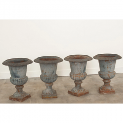 Set of 4 French 19th Century Iron Garden Urns - 2967987