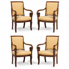 Set of 4 French Directoire Curled Armchairs - 4700097