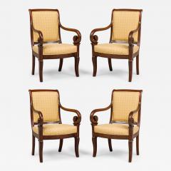 Set of 4 French Directoire Curled Armchairs - 4700113