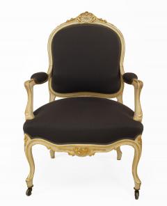 Set of 4 French Louis XV Purple Arm Chairs - 1403724
