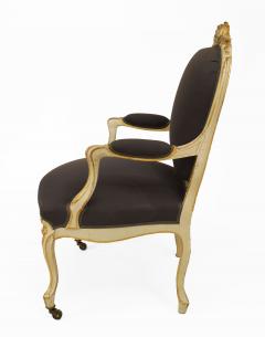 Set of 4 French Louis XV Purple Arm Chairs - 1403727