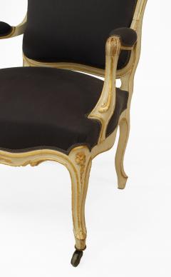 Set of 4 French Louis XV Purple Arm Chairs - 1403960