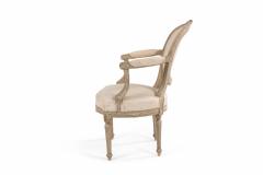 Set of 4 French Louis XVI Moire Arm Chairs - 1399882