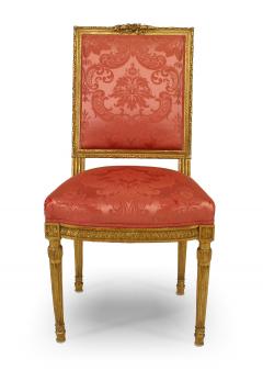 Set of 4 French Louis XVI Silk Side Chairs - 1419003
