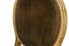 Set of 4 French Louis XVI Style Oval Back Carved Wood Green Velvet Upholstered D - 4653018