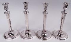 Set of 4 French Restauration Classical Silver Candlesticks - 3989398