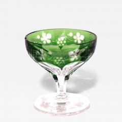 Set of 4 French Victorian Green Liqueur Glasses - 4741629