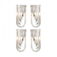 Set of 4 Handblown Murano Glass Sconces in Nickel w 24 karat Gold Flecks - 4489580