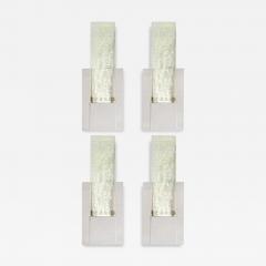Set of 4 Handblown Murano Glass Sconces in Nickel w 24 karat Gold Flecks - 4491375