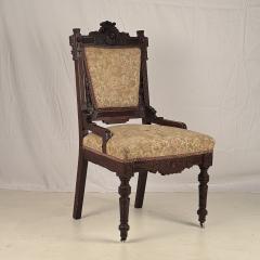 Set of 4 Intricately Carved Eastlake Movement Victorian Dining or Game Chairs - 4115596