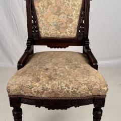 Set of 4 Intricately Carved Eastlake Movement Victorian Dining or Game Chairs - 4115602