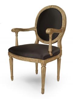 Set of 4 Italian Neo Classic Silver Gilt Arm Chairs - 1399744