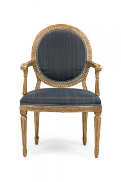 Set of 4 Italian Neo Classic Silver Gilt Arm Chairs - 4628570
