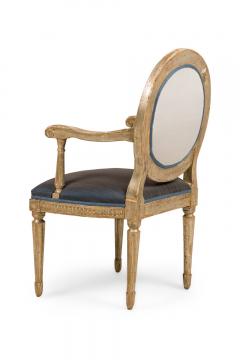 Set of 4 Italian Neo Classic Silver Gilt Arm Chairs - 4628573