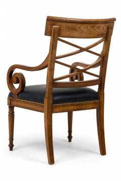 Set of 4 Italian Neo classic Style Leather Upholstered Armchairs - 4169679