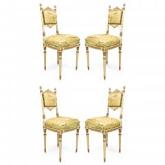 Set of 4 Italian Neoclassic Silk Upholstery Chairs - 4635421