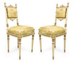 Set of 4 Italian Neoclassic Silk Upholstery Chairs - 4635422
