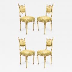 Set of 4 Italian Neoclassic Silk Upholstery Chairs - 4689804