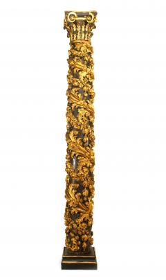 Set of 4 Italian Rococo Painted Carved Columns - 2801750