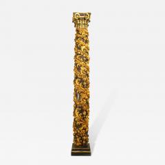 Set of 4 Italian Rococo Painted Carved Columns - 2802160