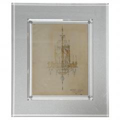 Set of 4 Jewelry and Architecture Watercolors in Lucite Frames - 4815632