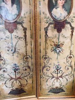 Set of 4 Large French 19th Century Oil on Canvas Wall Panels Trumeau Paintings - 1269039