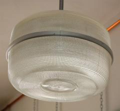 Set of 4 Large Molded Glass Industrial Hanging Lights - 873937