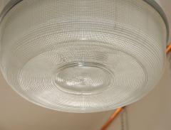 Set of 4 Large Molded Glass Industrial Hanging Lights - 873938