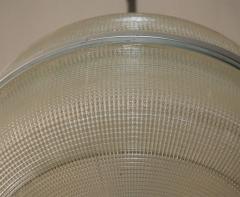 Set of 4 Large Molded Glass Industrial Hanging Lights - 873939