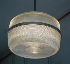Set of 4 Large Molded Glass Industrial Hanging Lights - 873940