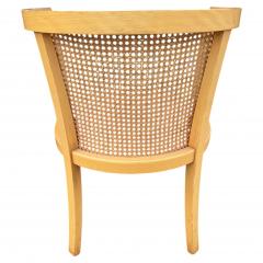 Set of 4 Maple Barrel Back Cane and Upholstered Seat Chairs - 4519207