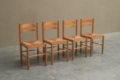 Set of 4 Mid Century Dining Chairs in Beech 1970s - 4394717