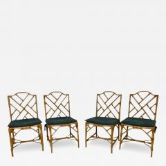 Set of 4 Mid Century Hollywood Regency Bamboo Chairs - 3383944