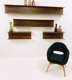 Set of 4 Mid Century Wooden Shelves - 2499753