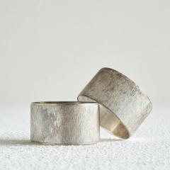 Set of 4 Midcentury Napkin Rings in Patinated Silver - 4608991