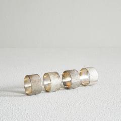 Set of 4 Midcentury Napkin Rings in Patinated Silver - 4609005
