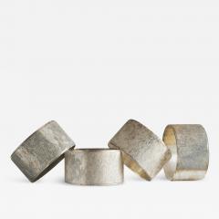 Set of 4 Midcentury Napkin Rings in Patinated Silver - 4614790
