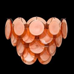 Set of 4 Modernist 14 Disc Sconces in Hand Blown Murano Smoked Apricot Glass - 4438282