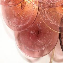 Set of 4 Modernist 9 Disc Sconces in Handblown Murano Smoked Amethyst Glass - 4489637