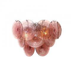 Set of 4 Modernist 9 Disc Sconces in Handblown Murano Smoked Amethyst Glass - 4489640