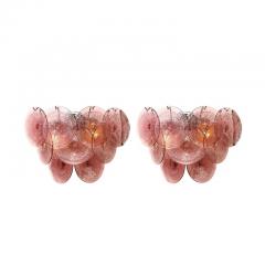 Set of 4 Modernist 9 Disc Sconces in Handblown Murano Smoked Amethyst Glass - 4489642