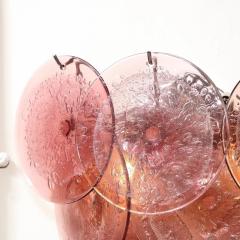 Set of 4 Modernist 9 Disc Sconces in Handblown Murano Smoked Amethyst Glass - 4489643