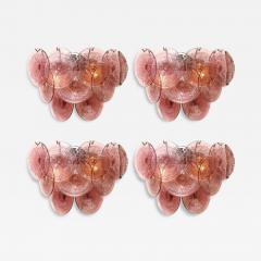 Set of 4 Modernist 9 Disc Sconces in Handblown Murano Smoked Amethyst Glass - 4491382